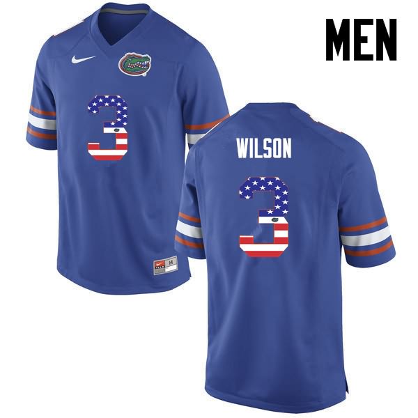 Men's NCAA Florida Gators Marco Wilson #3 Stitched Authentic USA Flag Fashion Nike Blue College Football Jersey EEC0165UG